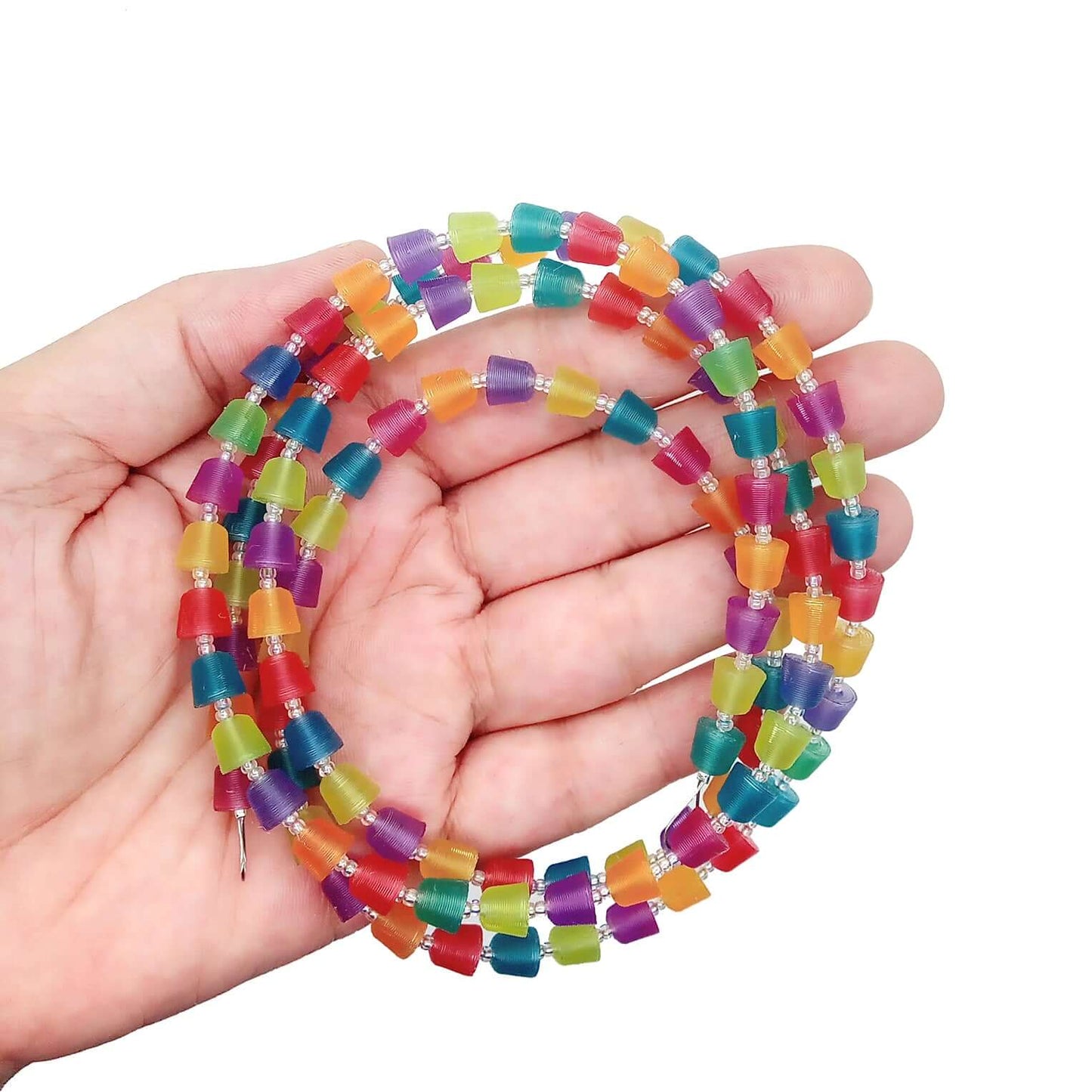 Miniature Christmas Garland for Tabletop or Dollhouse Christmas Trees -- gumdrop beads in a mix of colorful shades.