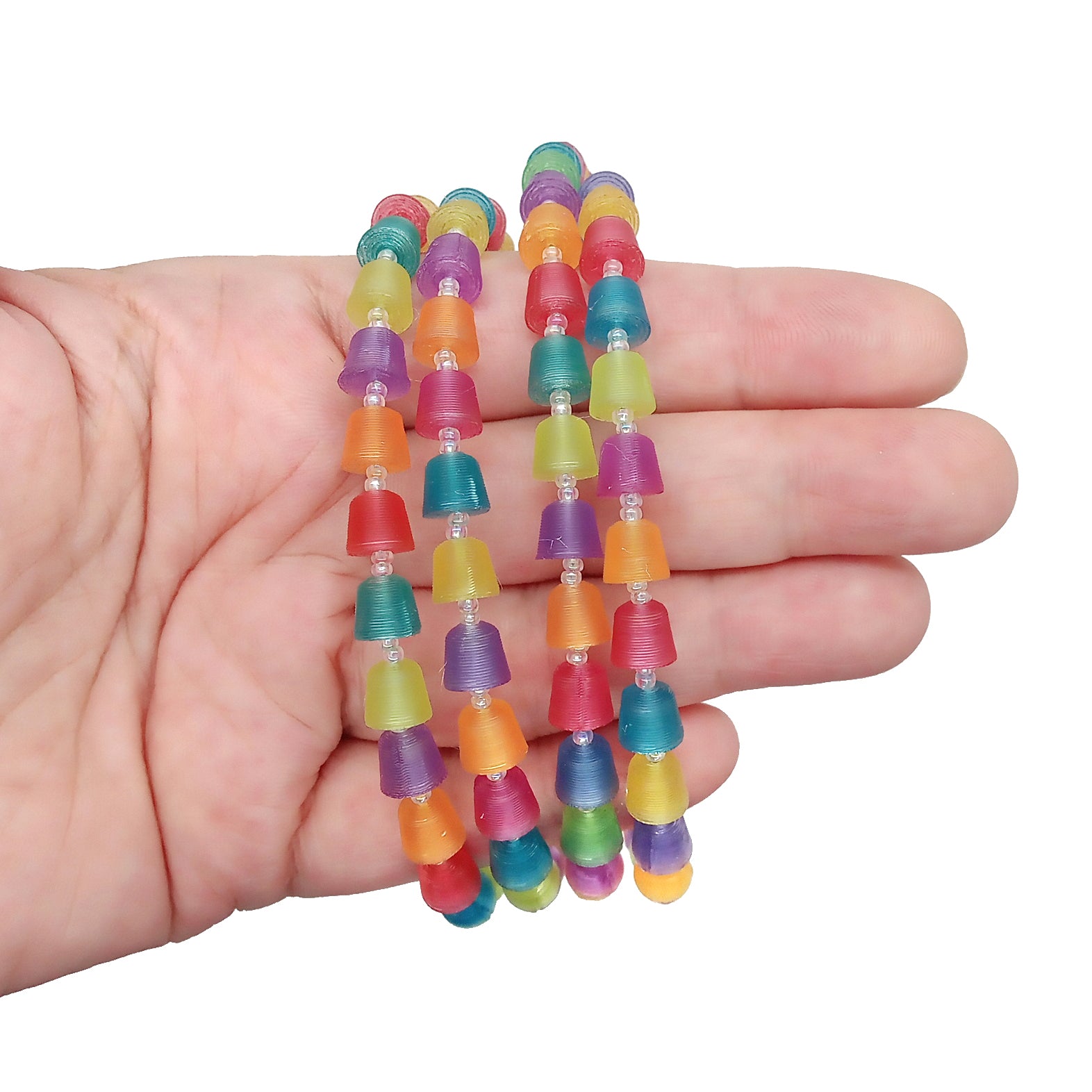 Miniature Christmas Garland for Tabletop or Dollhouse Christmas Trees -- gumdrop beads in a mix of colorful shades.