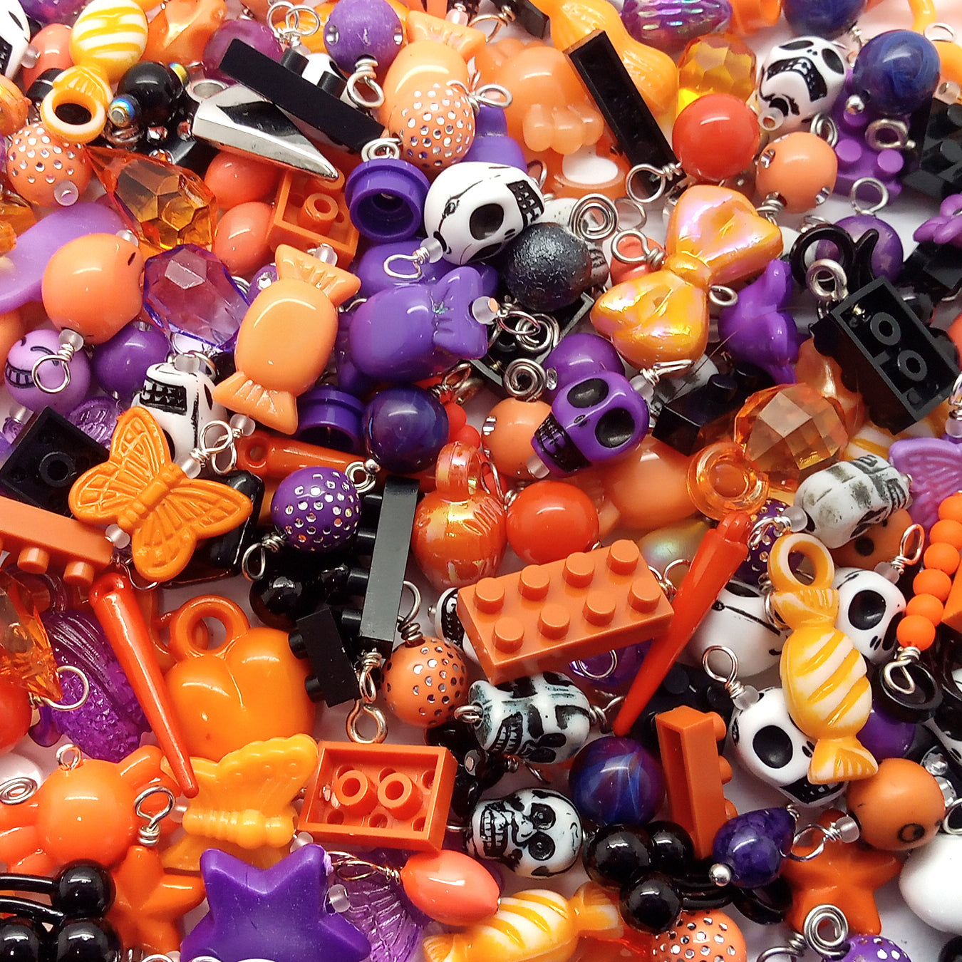 Halloween Charm Mix, 35 pc Assorted Creepy Cute Dangles and Acrylic Charms