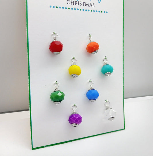 Rainbow Miniature Ornaments, Glass Baubles for Dollhouse Christmas Trees