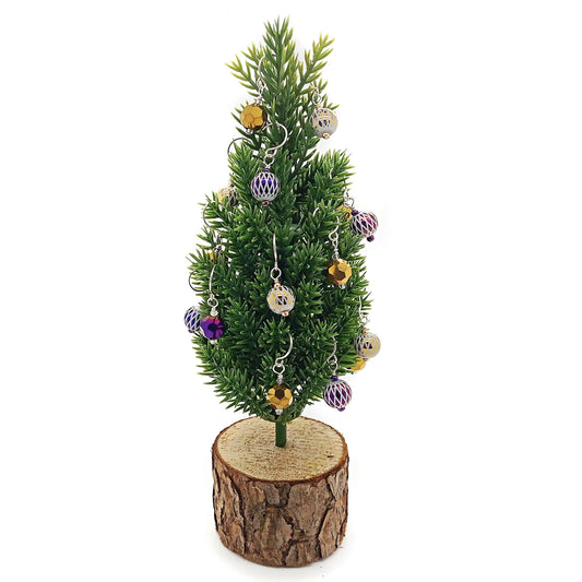 Mini Christmas Tree with Ornaments, 6.5 in tall, Trim Your Own, 1:12 scale