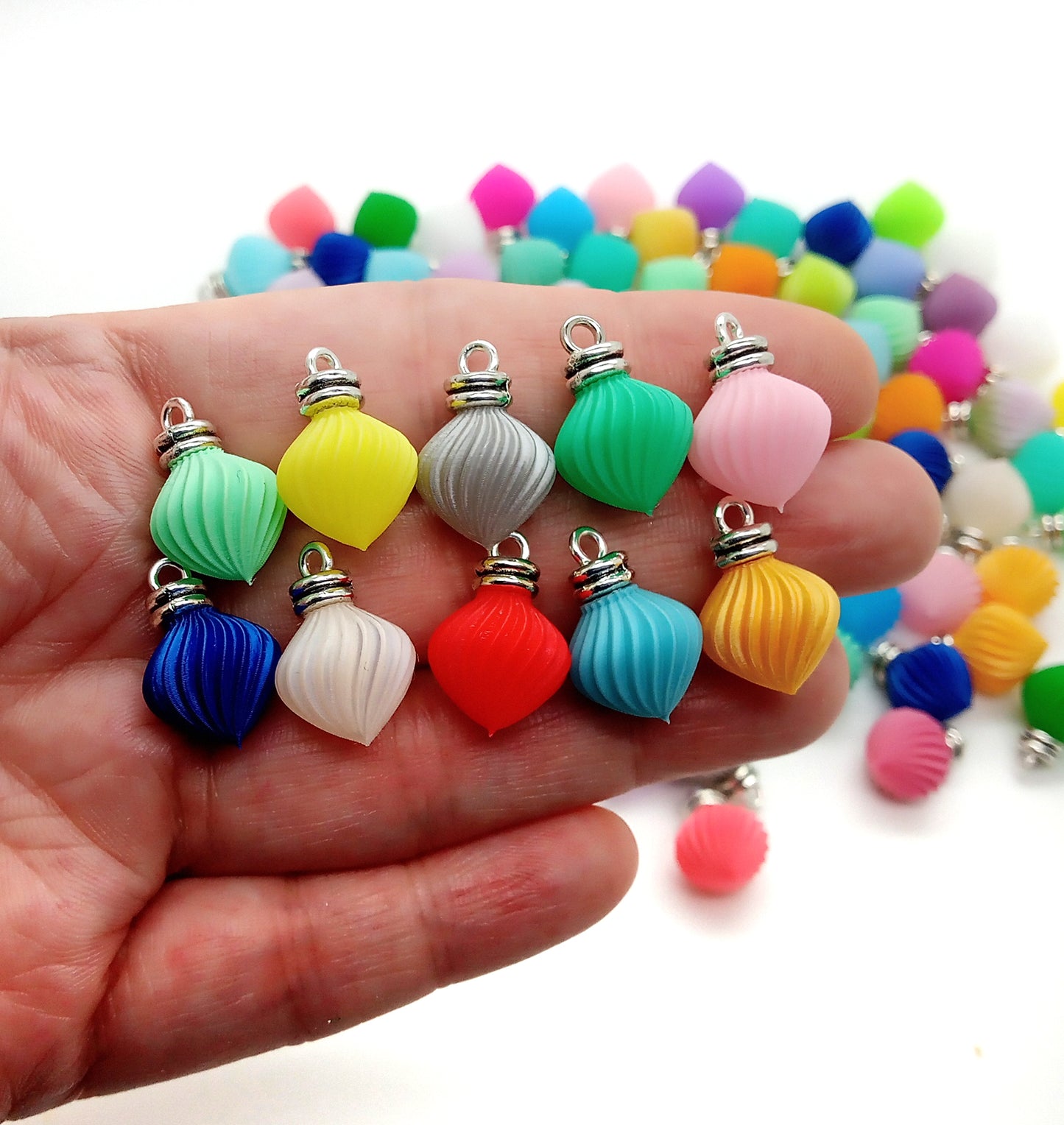 20 pc Tiny Ornament Charms, Mixed Colors or Pairs for Earrings