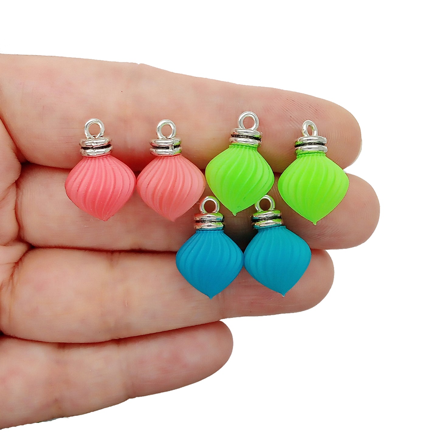 Bright Mini Ornaments for Making Christmas Earrings, Matching Pairs for Cute Jewelry, 6 pc