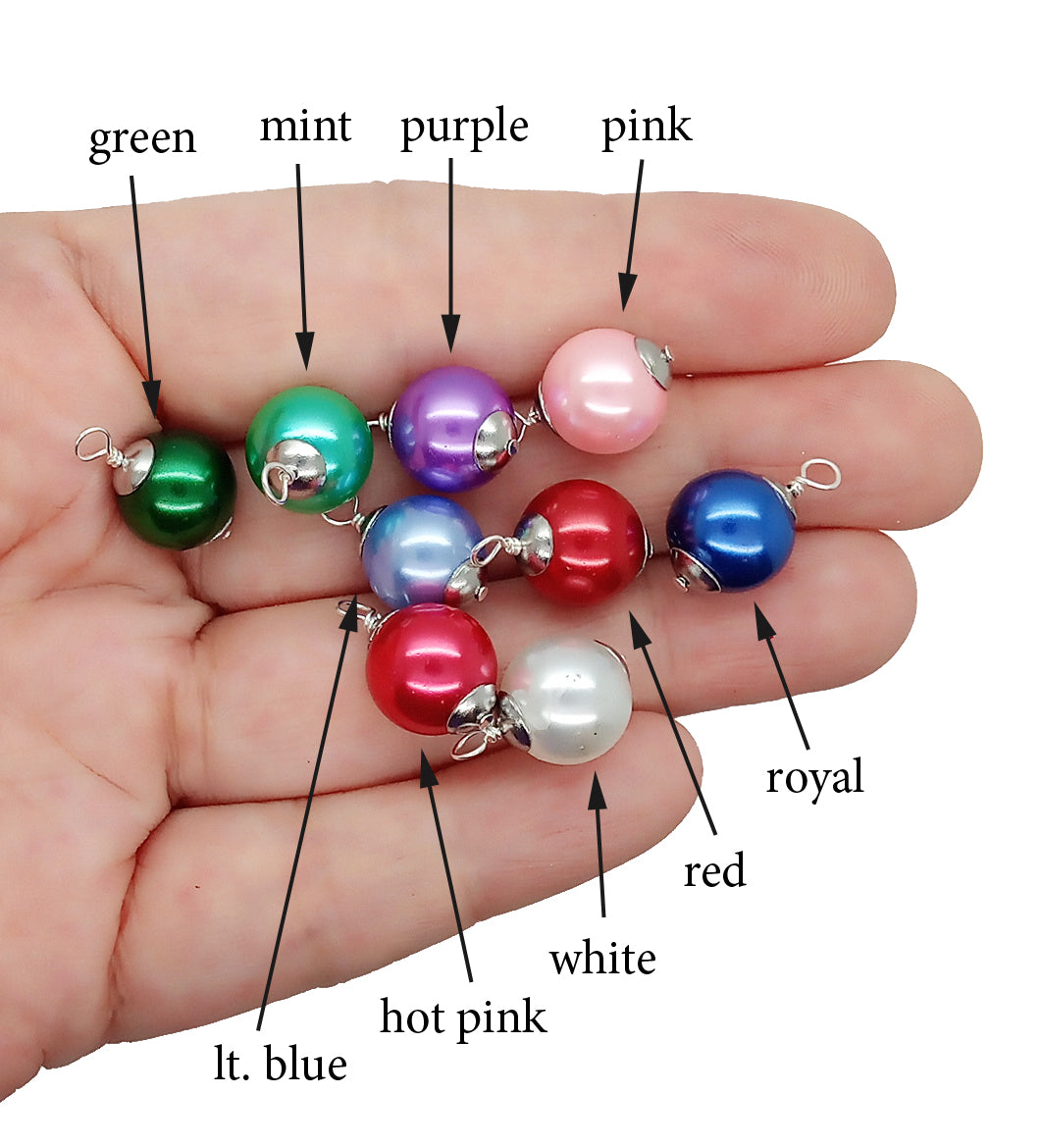 Miniature Glass Ornaments, 8 pcs, Solid Colors for Dollhouse Christmas Trees