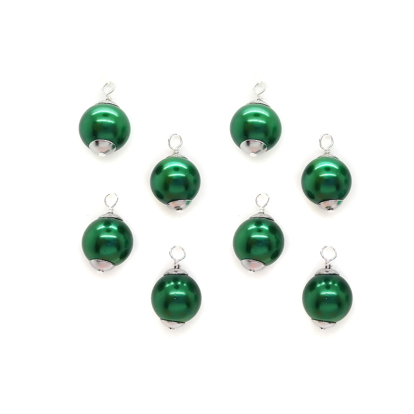 Miniature Glass Ornaments, 8 pcs, Solid Colors for Dollhouse Christmas Trees