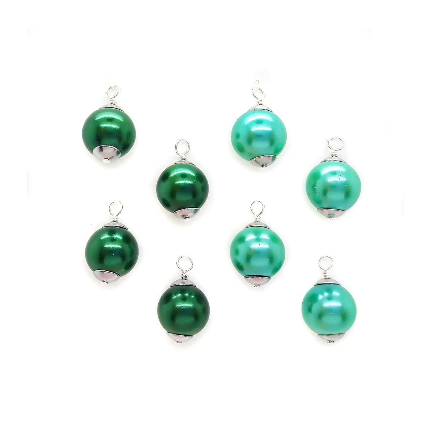 Miniature Glass Ornaments, 8 pcs, Solid Colors for Dollhouse Christmas Trees