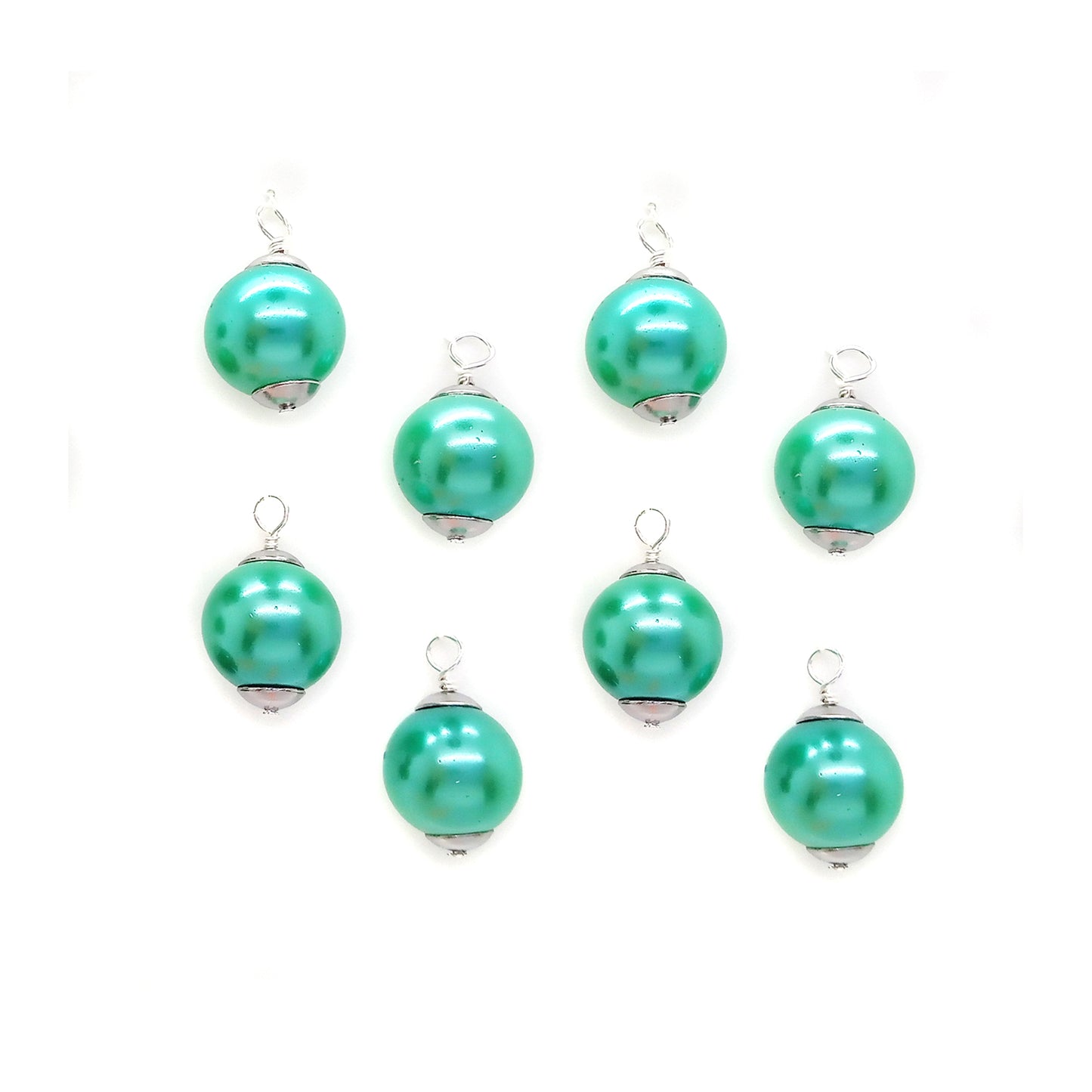 Miniature Glass Ornaments, 8 pcs, Solid Colors for Dollhouse Christmas Trees