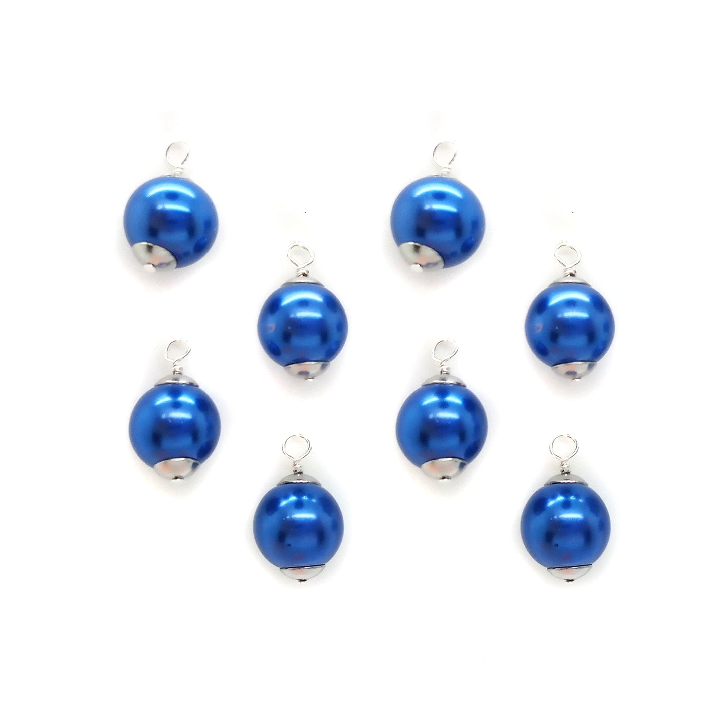 Miniature Glass Ornaments, 8 pcs, Solid Colors for Dollhouse Christmas Trees