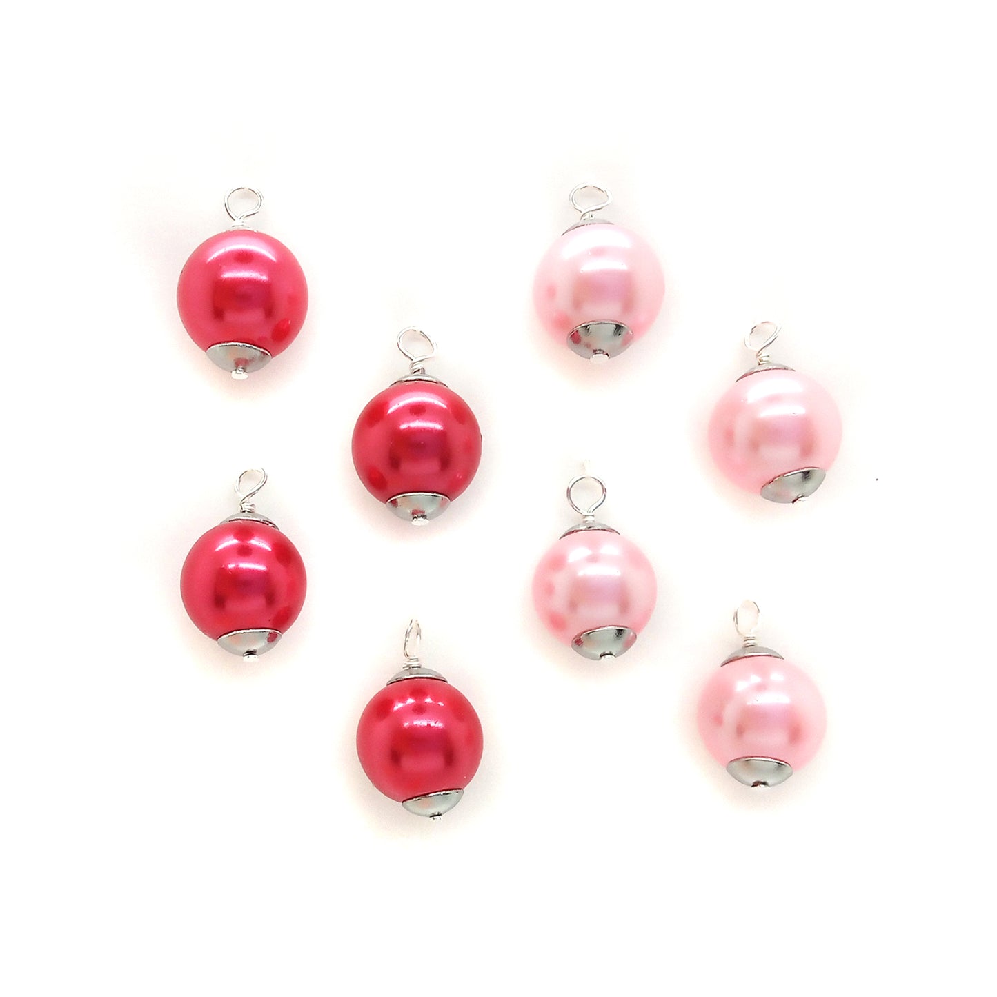 Miniature Glass Ornaments, 8 pcs, Solid Colors for Dollhouse Christmas Trees