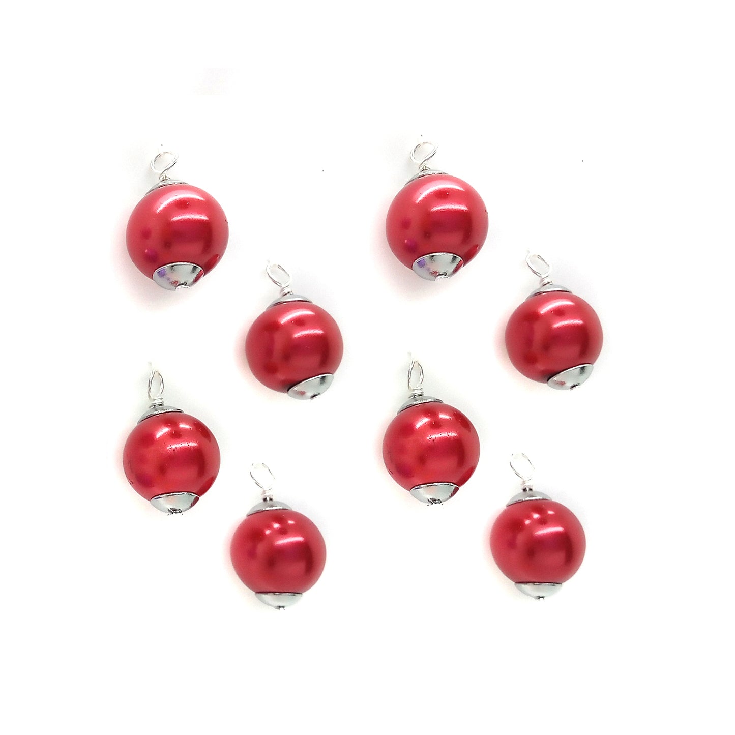 Miniature Glass Ornaments, 8 pcs, Solid Colors for Dollhouse Christmas Trees