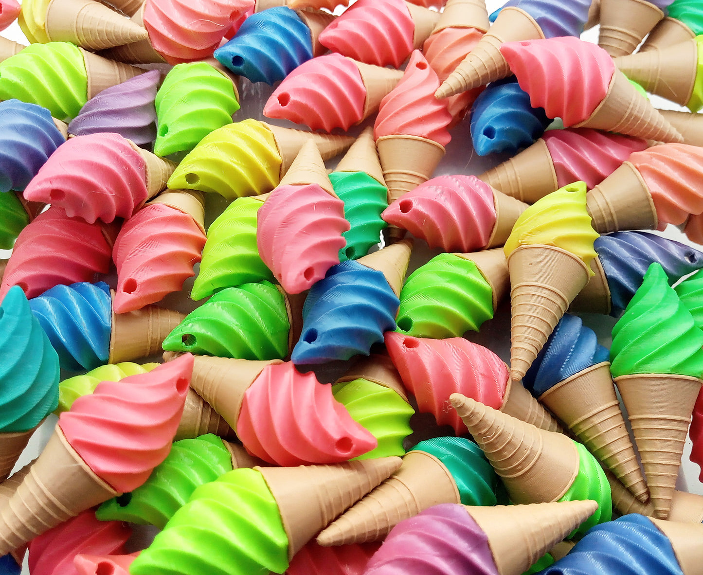 Sherbet Ice Cream Pendants, 1.5 inch Rainbow Ombre Foods, 8 pc Mix or Matching Pairs