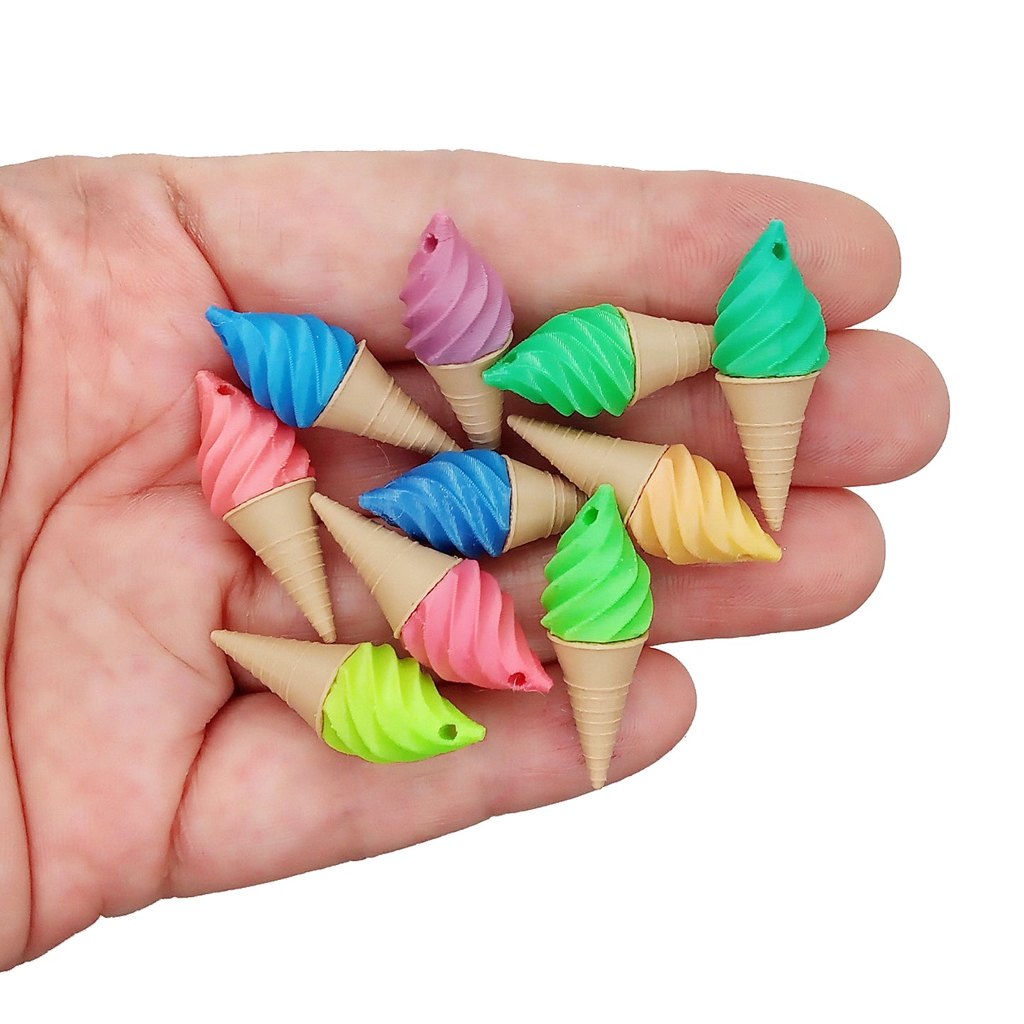 Sherbet Ice Cream Pendants, 1.5 inch Rainbow Ombre Foods, 8 pc Mix or Matching Pairs