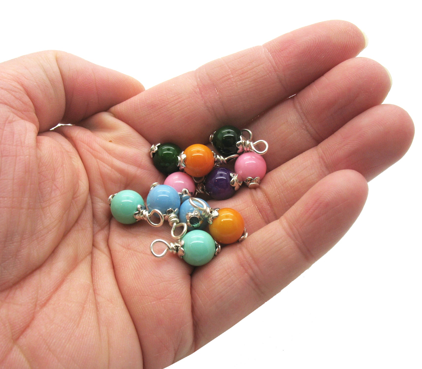 Glass Charms for Earrings - 6 pairs of Pretty Earring Dangles - Adorabilities Charms & Trinkets