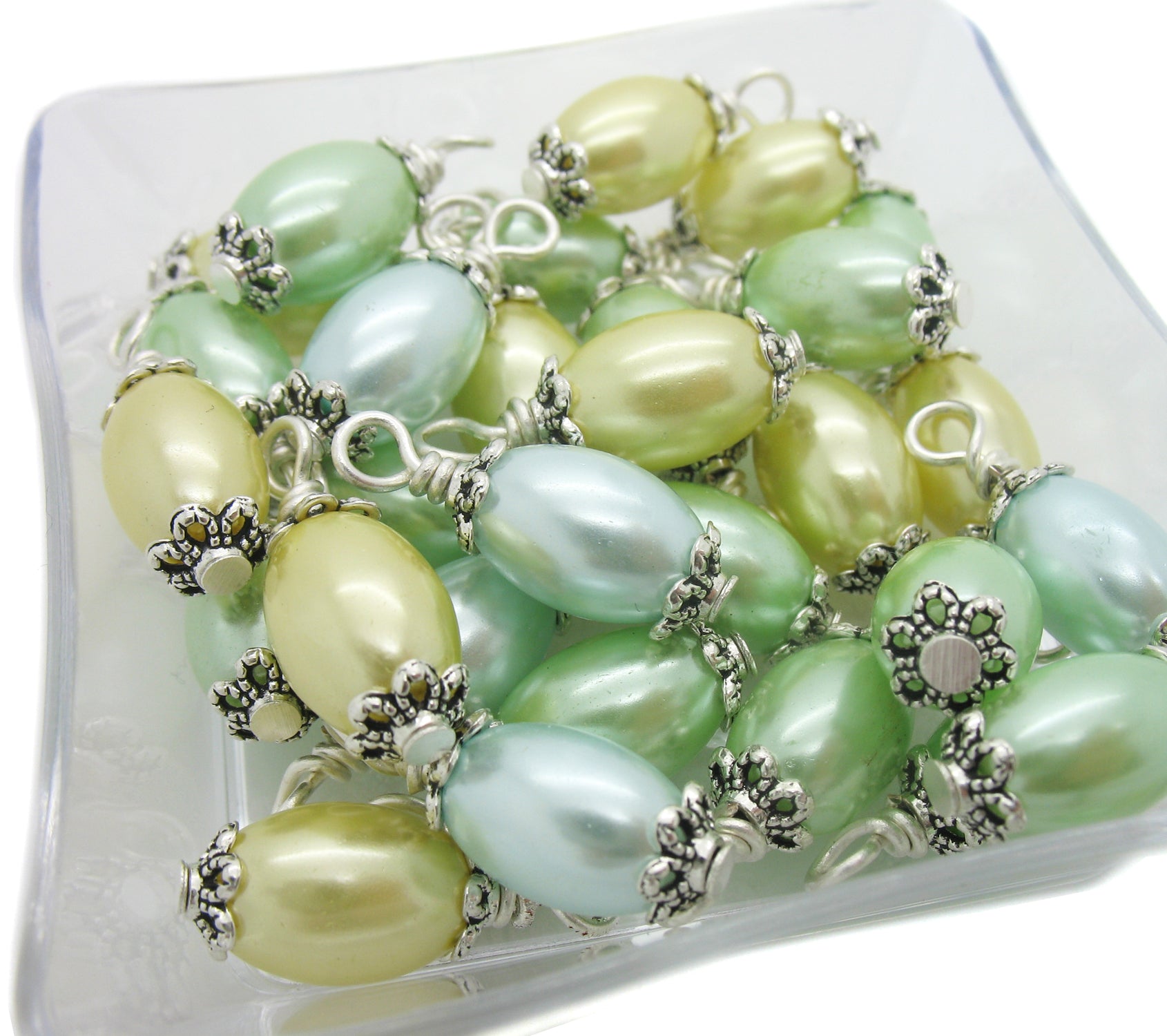 Pastel Pearl Dangles - Easter Egg Glass Bead Charms - Adorabilities Charms & Trinkets