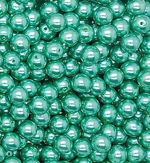 Aqua 6mm Glass Pearl Dangles, 10 pc Small Bead Charms - Adorabilities Charms & Trinkets