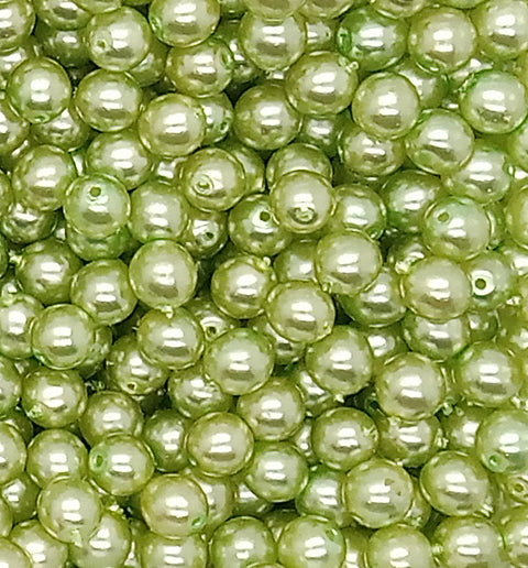 Light Green 6mm Glass Pearl Dangles, 10 pc Small Bead Charms - Adorabilities Charms & Trinkets