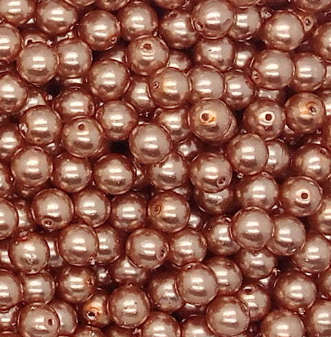 Brown 6mm Glass Pearl Dangles, 10 pc Small Bead Charms - Adorabilities Charms & Trinkets
