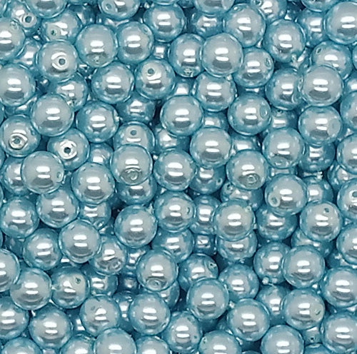 Light Blue 6mm Glass Pearl Dangles, 10 pc Small Bead Charms - Adorabilities Charms & Trinkets