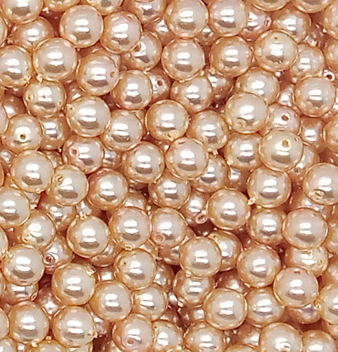 Peach 6mm Glass Pearl Dangles, 10 pc Small Bead Charms - Adorabilities Charms & Trinkets