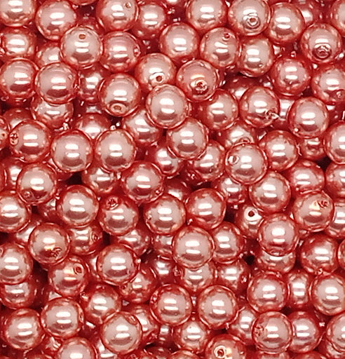 Pink 6mm Glass Pearl Dangles, 10 pc Small Bead Charms - Adorabilities Charms & Trinkets