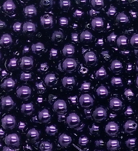Purple 6mm Glass Pearl Dangles, 10 pc Small Bead Charms - Adorabilities Charms & Trinkets