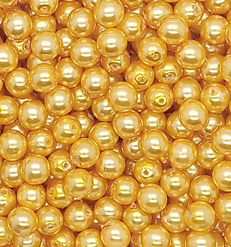 Yellow 6mm Glass Pearl Dangles, 10 pc Small Bead Charms - Adorabilities Charms & Trinkets