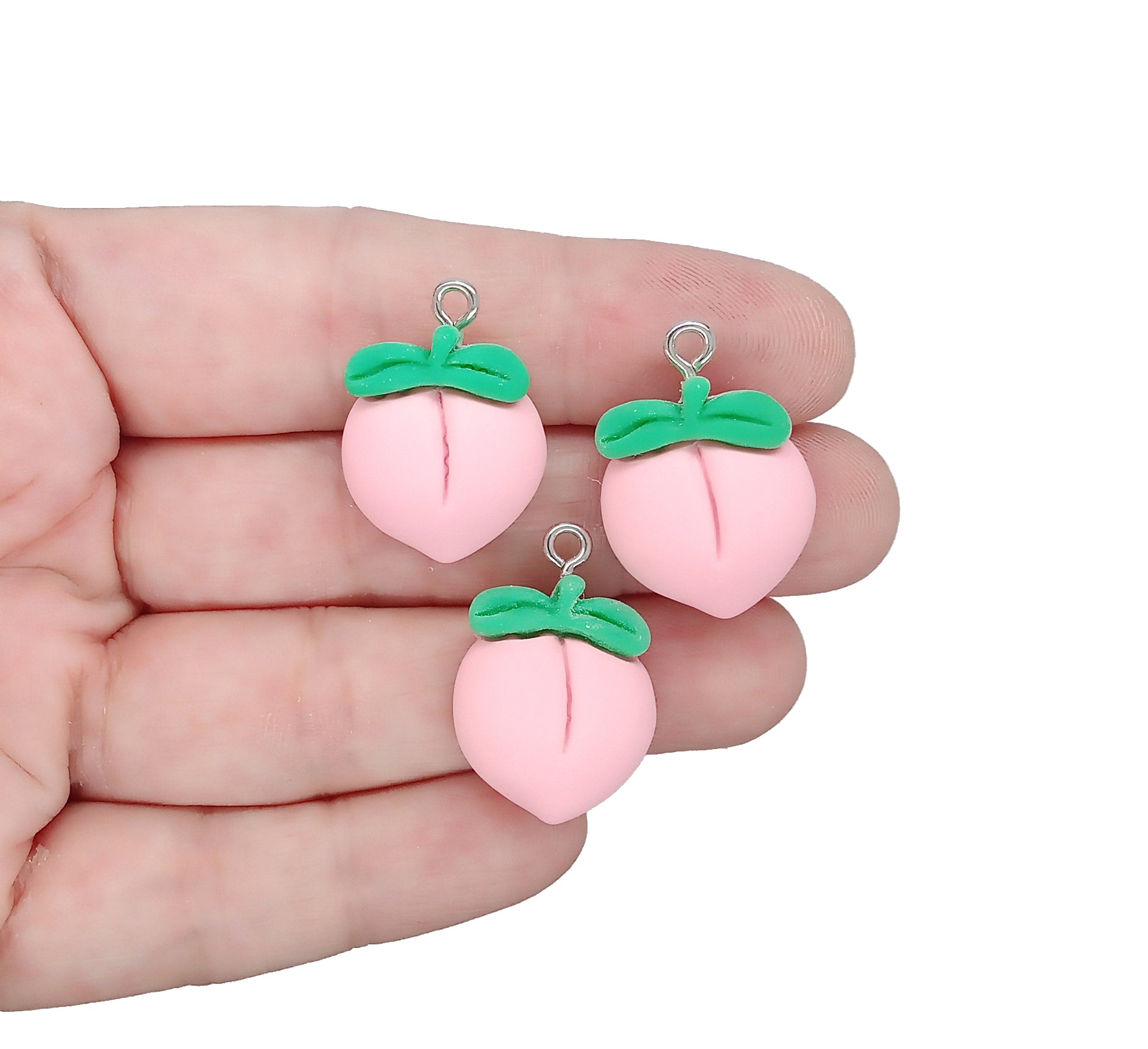 Peach Charms - Food Fruit Resin Cabochon Charms - Adorabilities Charms & Trinkets