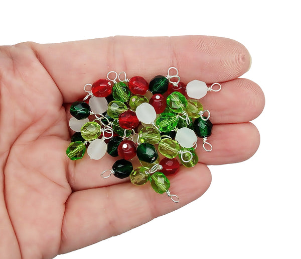 Faceted Christmas Dangle Charm Mix