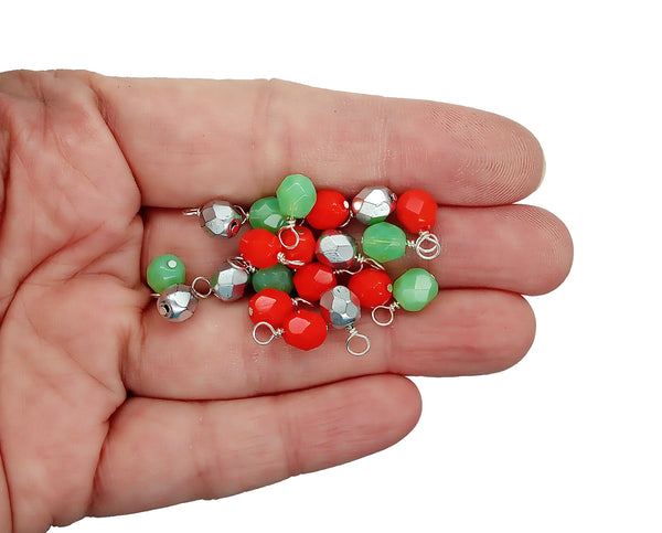Christmas Color Charms, 20 pc Holly Mix