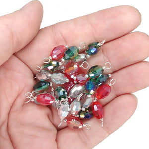 Pretty Faceted Bead Dangles in Christmas Colors - Adorabilities Charms & Trinkets