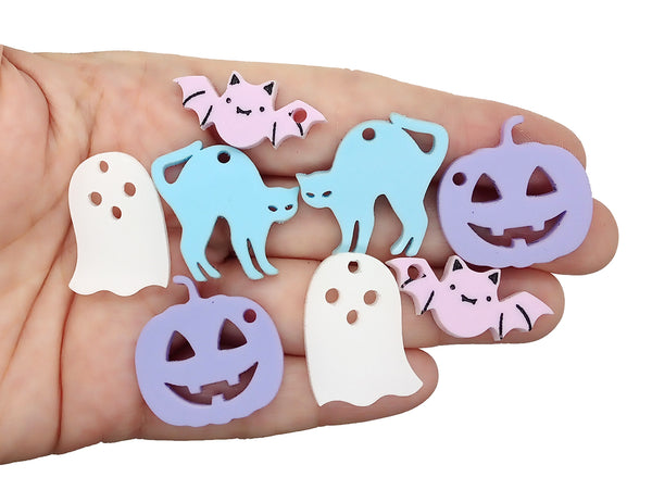 Pastel Halloween Charms: Bats Ghosts Cats & Pumpkins