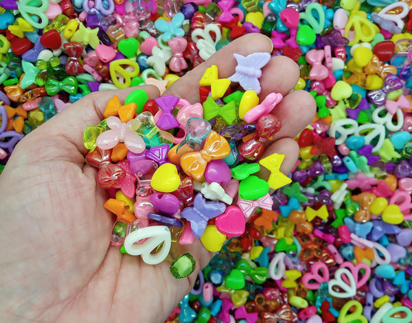 Bright Acrylic Bead Mix, Cute Kawaii Kandi Jewelry Supply - Adorabilities Charms & Trinkets
