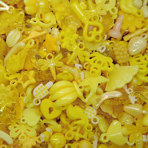 Yellow Acrylic Charms - 30 pc Bulk Colorful Trinkets for Crafts