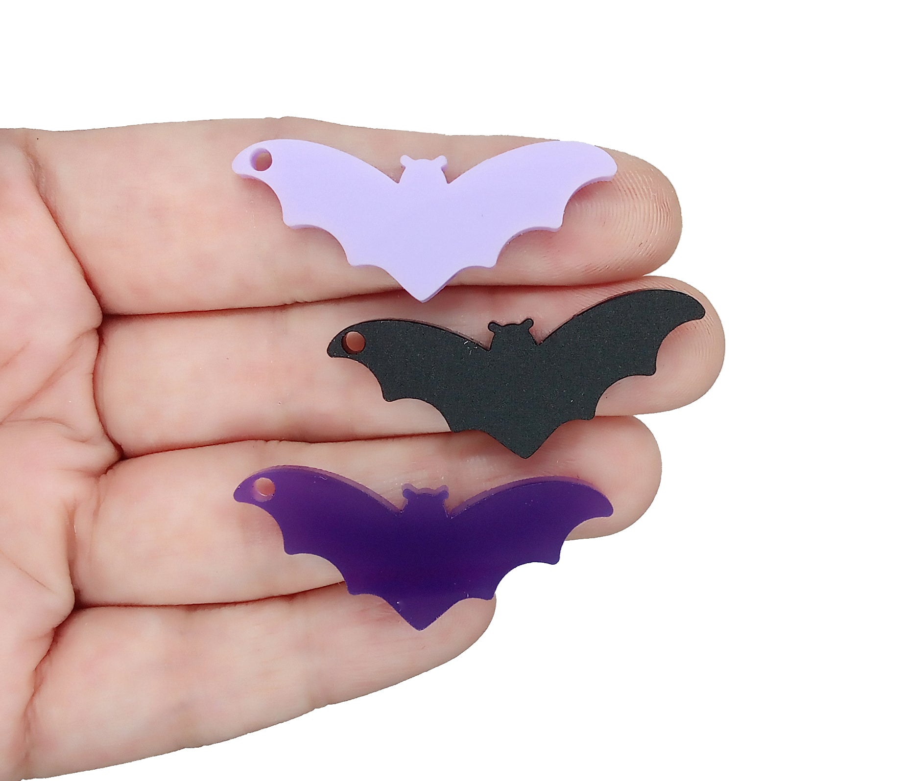 Halloween Bat Charms, Purple and Black Laser-cut Bats - Adorabilities Charms & Trinkets