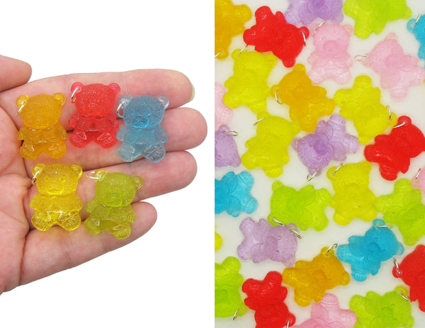 Colorful Bear Charms - Cute Teddy Resin Cabochons - Adorabilities Charms & Trinkets