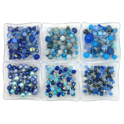 Tiny Bicone Bead Charms, 4mm Crystal Bead Dangle Mix