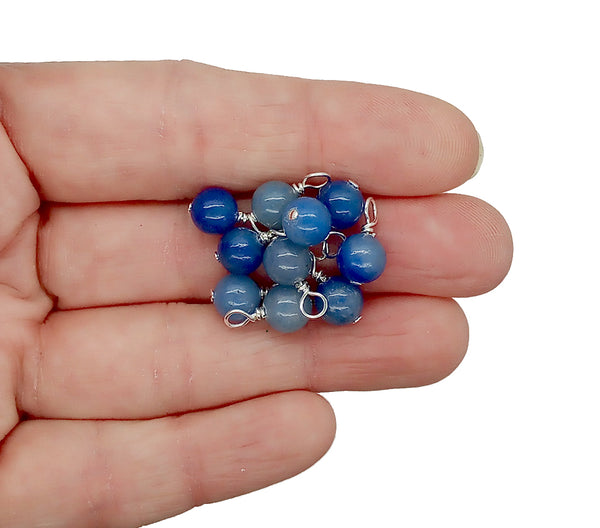 Blue Aventurine 6mm Bead Charms, Beautiful Gemstone Dangles - Adorabilities Charms & Trinkets