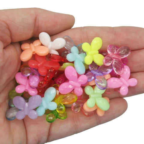 Acrylic Butterfly Beads - Colorful Kandi Beading Supply - Adorabilities Charms & Trinkets