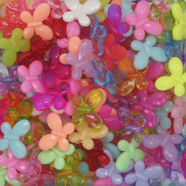 Acrylic Butterfly Beads - Colorful Kandi Beading Supply - Adorabilities Charms & Trinkets