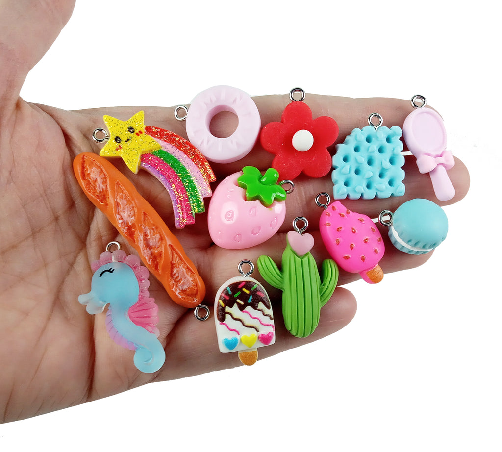 Candy Charms, Grab Bag Mix, 25-50 pieces of Cute Kawaii Food Charms,  Adorabilities