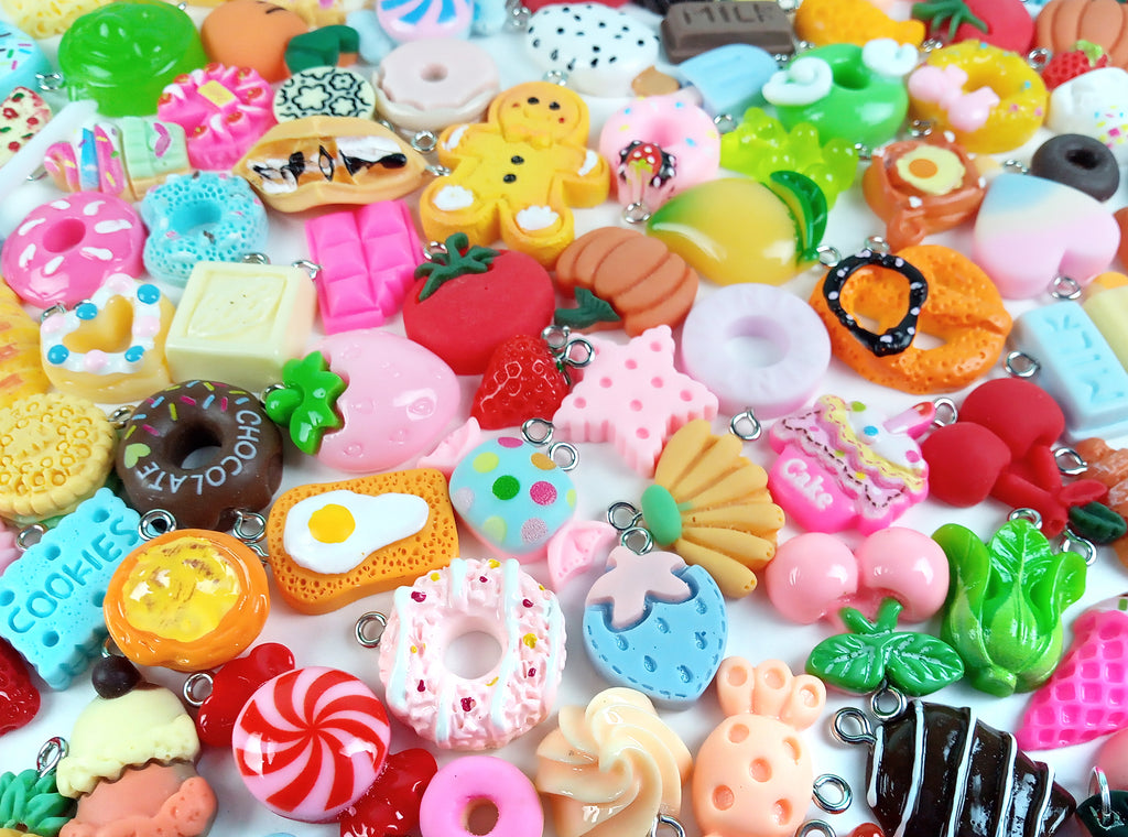 Candy Resin Charms Cabochon Cute Kawaii Miniature Food Sweets 30pc