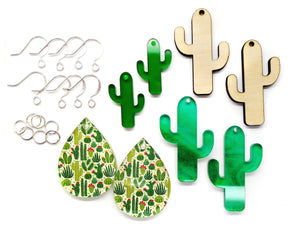 Cactus Earring Kit, Makes 4 pairs