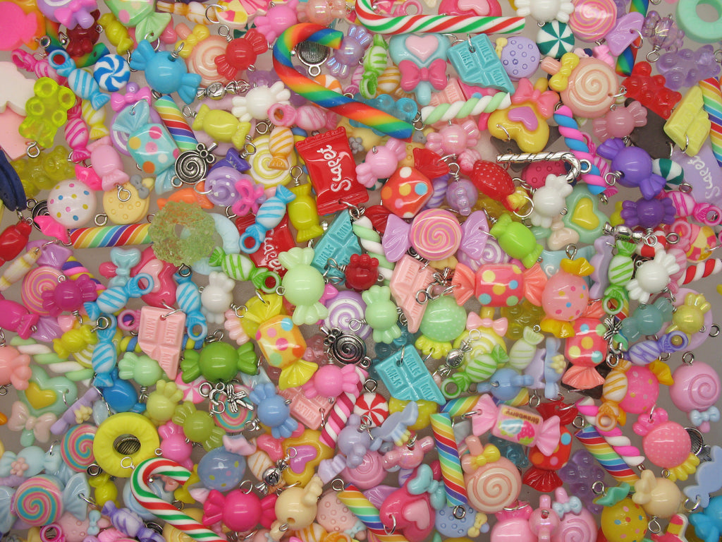 Candy Charms, Grab Bag Mix, 25-50 pieces of Cute Kawaii Food