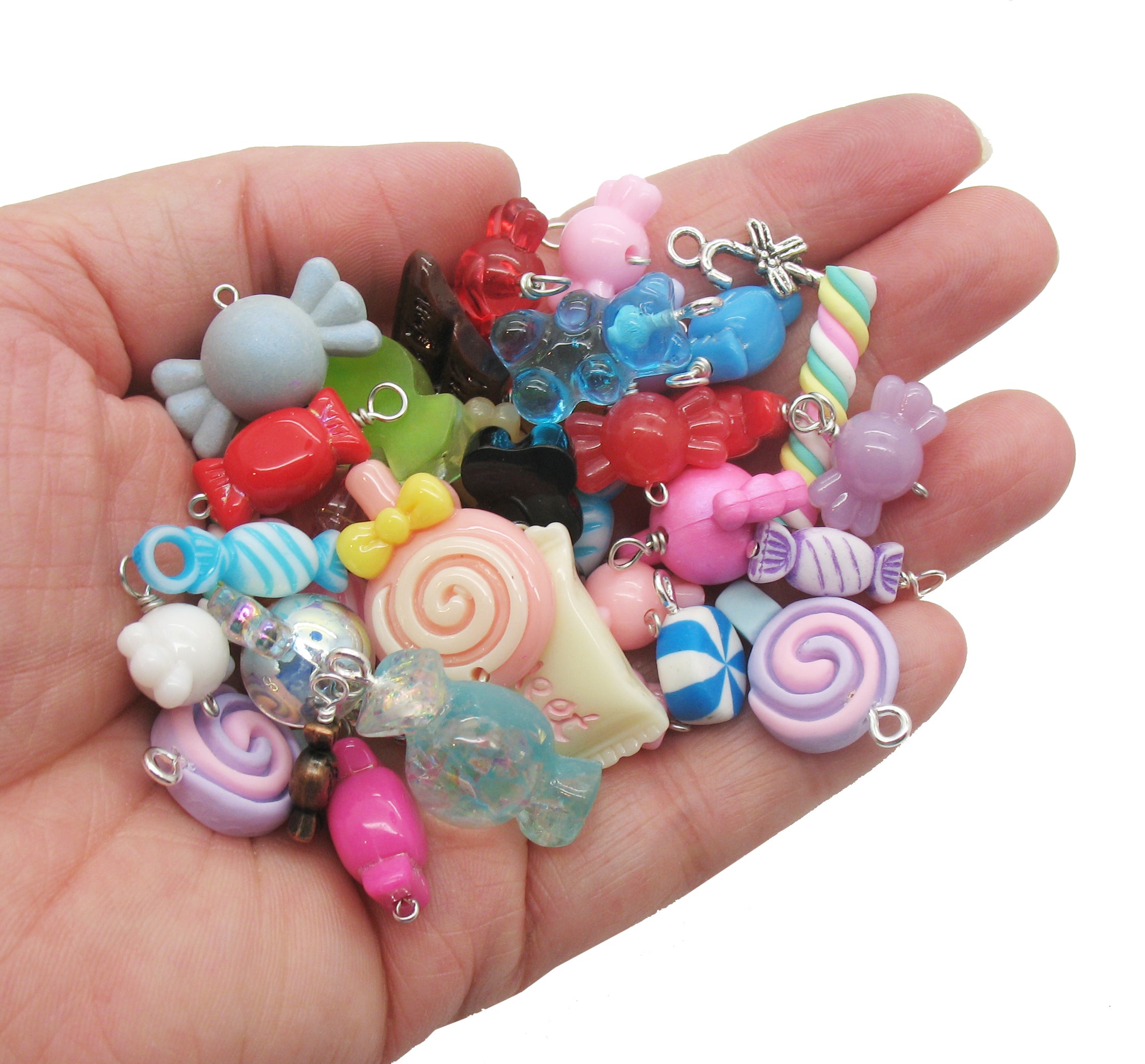 Candy Mix Kawaii Charms - 100 Piece Candy Chocolate Mint Lollipop Beaded Charms store