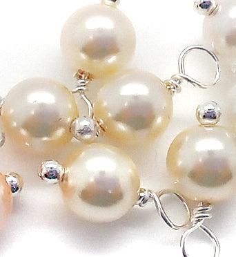 Crystal Pearl Dangle Charms, Pastel 6mm Pearl Charms with Silver-Tone Wire - Adorabilities Charms & Trinkets
