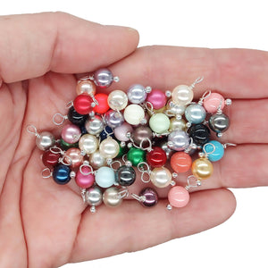 Pearl Charm Grab Bag, 6mm Crystal Pearl Dangle Mix - Adorabilities Charms & Trinkets