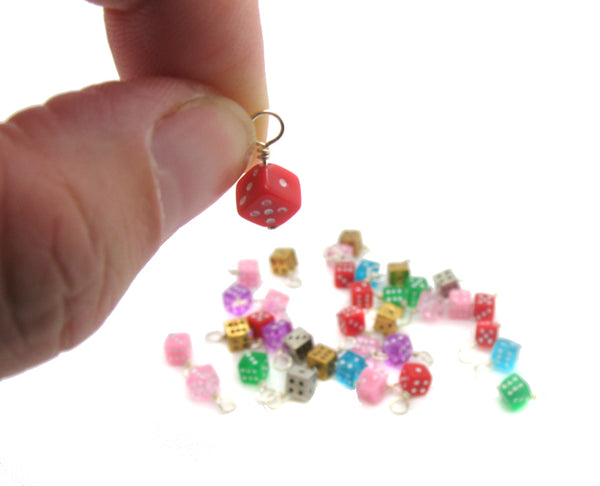 Dice Charms - Tiny Dice Beads Colorful Kawaii Die Charms - Adorabilities Charms & Trinkets