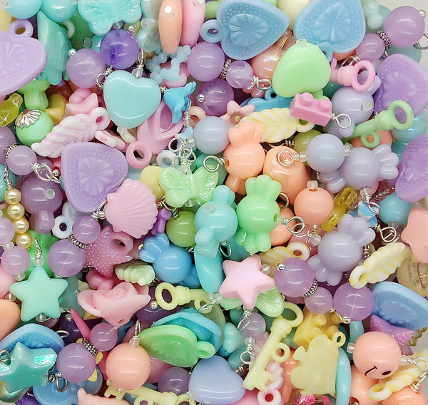 Easter Charm Mix, 35 pc Assorted Pastel Dangles and Acrylic Charms