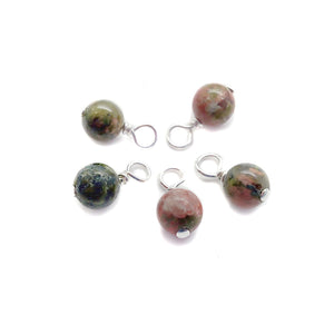 Epidote 6mm Bead Charms, Gemstone Dangles - Adorabilities Charms & Trinkets