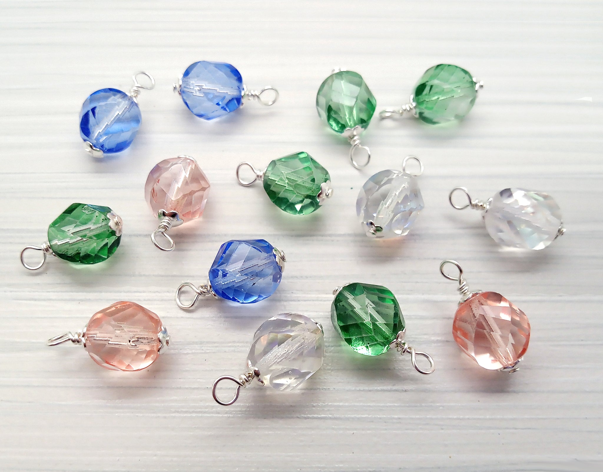 Pretty Glass Faceted Bead Charms - Adorabilities Charms & Trinkets